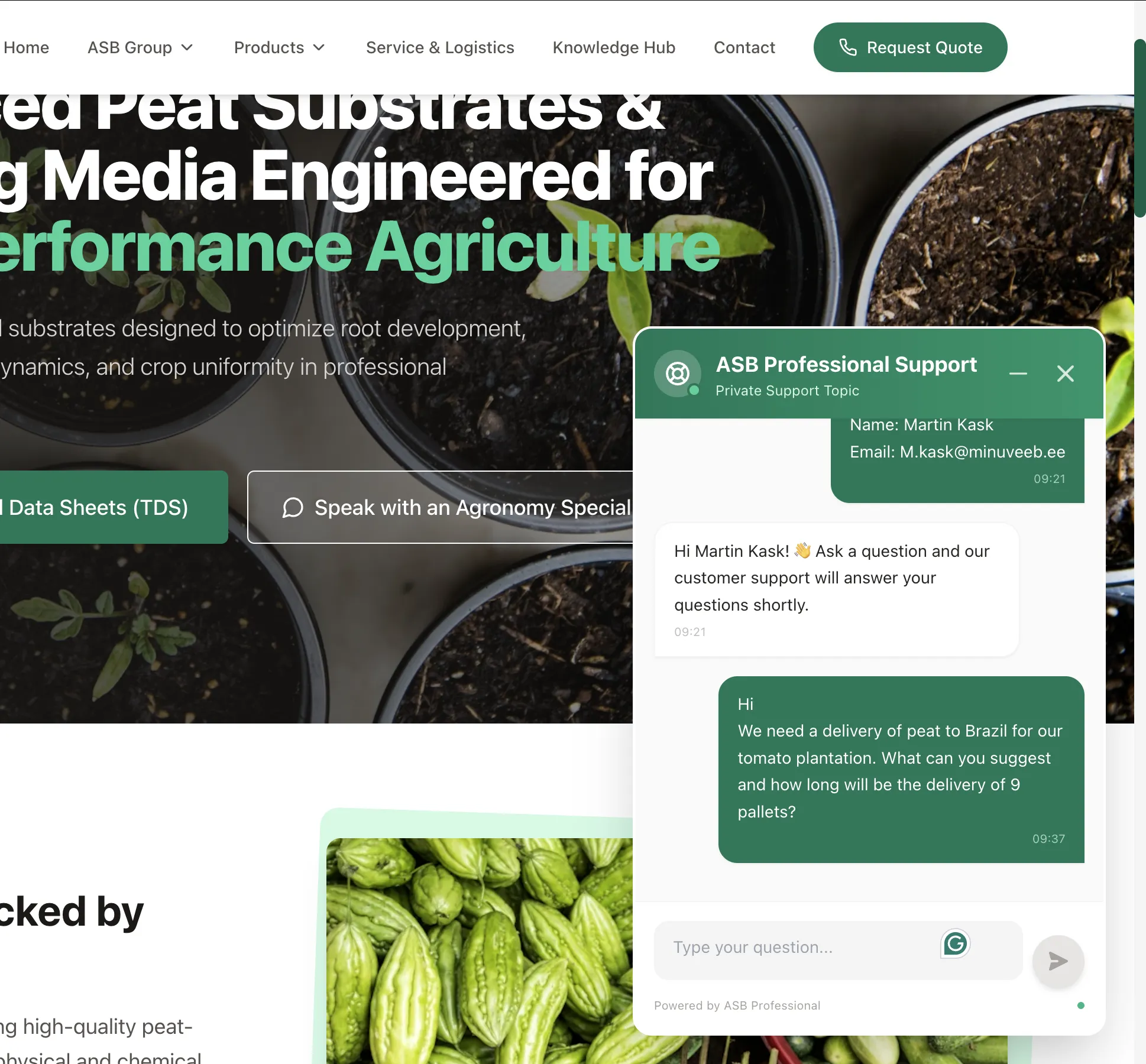 ASB live chat — küsimus