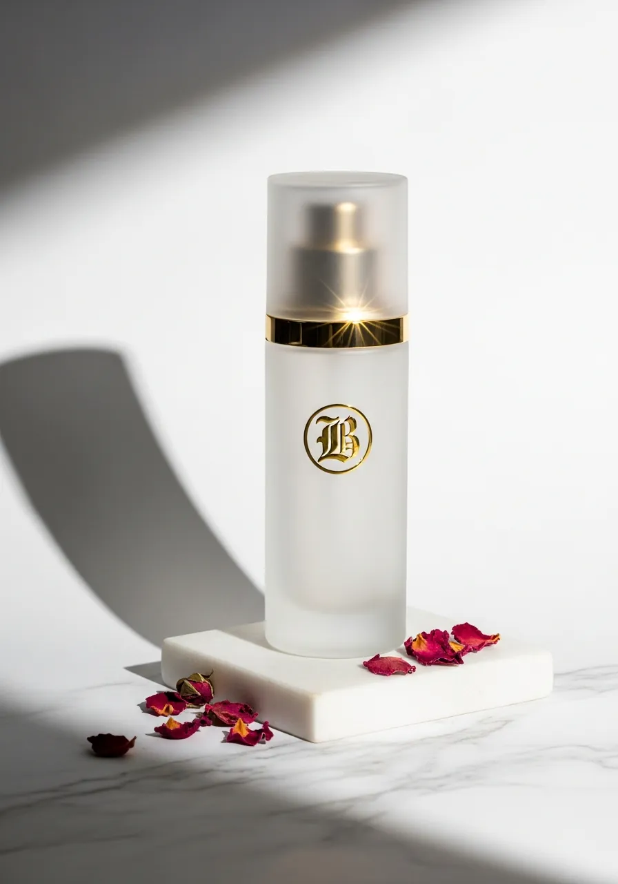 AI skincare seerumi hero-shot e-poe tootelehe jaoks