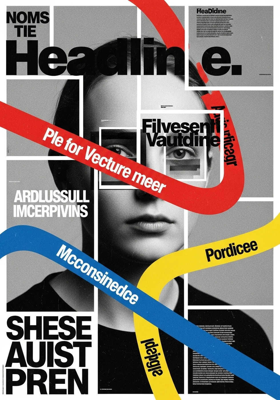 Пример изображения для промпта Swiss-style launch poster