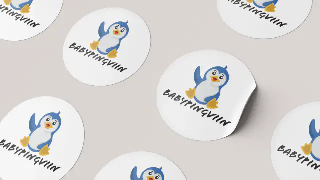 Babypingviin Sticker — graphic design mockup (2024)
