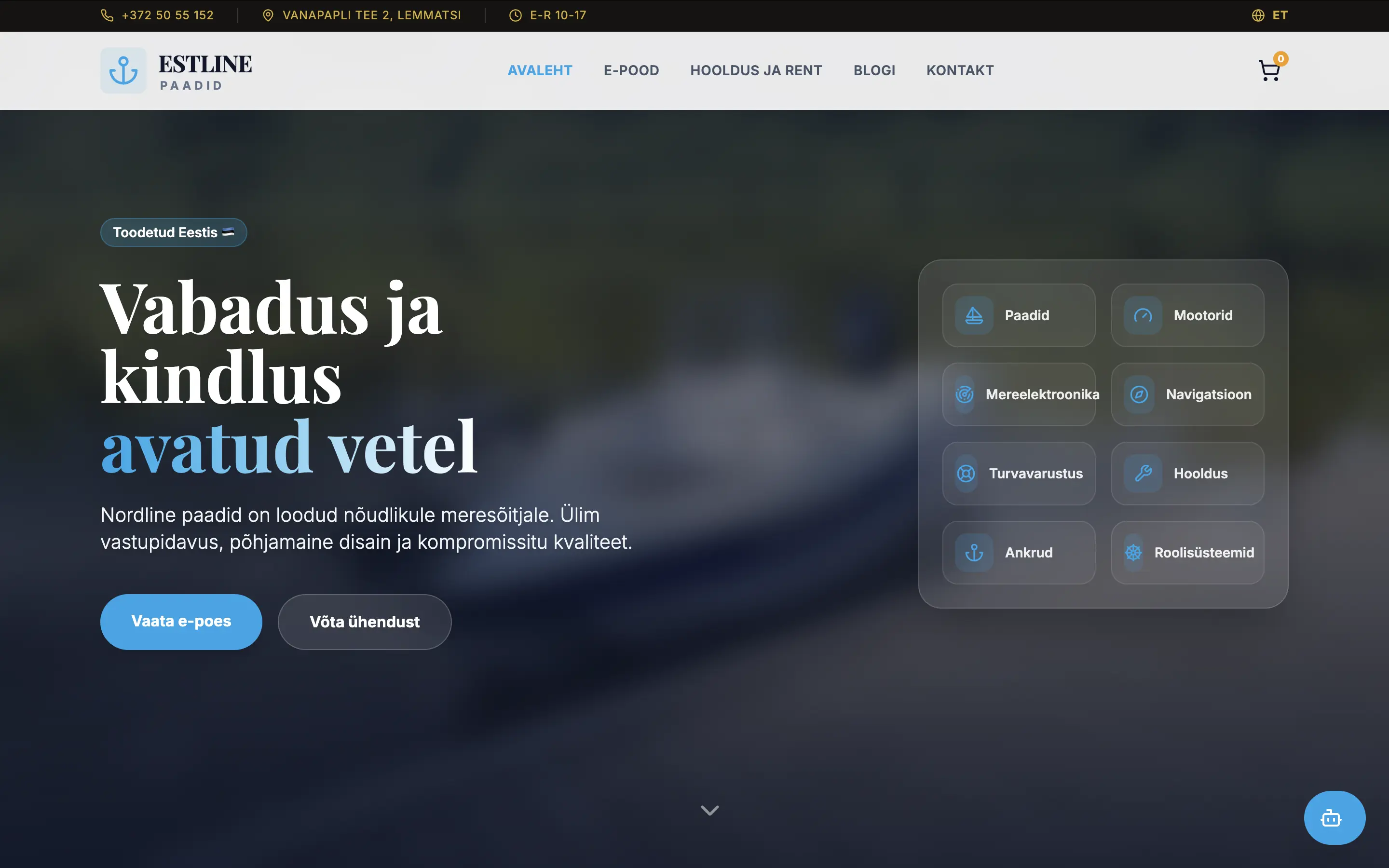 Estline Paadid — website screenshot (2025)